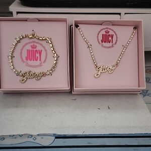 Juicy Couture Gold Bracelet and Necklace Set